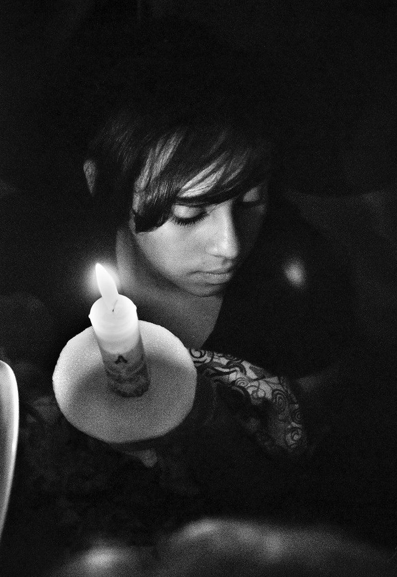 Girl in candlelight